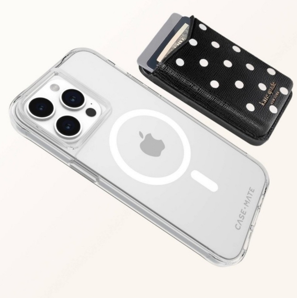 Kate Spade x Target Black Polka Dot Magnetic Phone Card Holder NWT/NIB - Picture 3 of 6